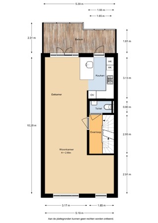 Floorplan - Havikstraat 44BS, 3514 TS Utrecht